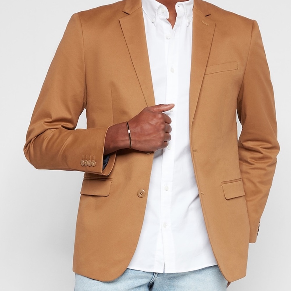 Express Slim Solid 4 Way Hyper Stretch Jacket NWT